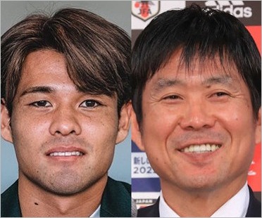 佐野海舟選手と日本代表の森保一監督