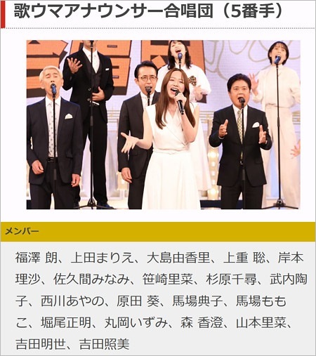 『オールスター合唱バトル2025』山本賢太アナの名前と写真削除後