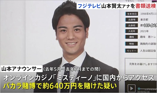 フジテレビ山本賢太アナ書類送検報道