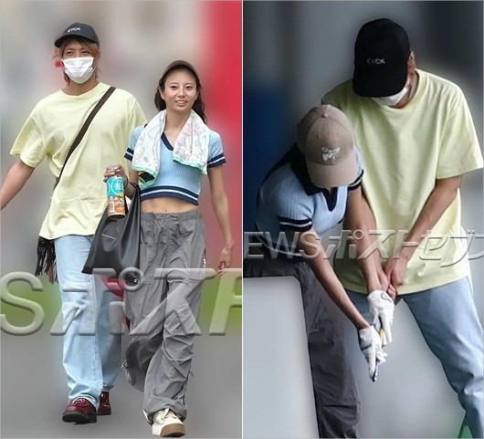WEST.中間淳太と林祐衣のゴルフ練習場デート画像（NEWSポストセブン撮影）