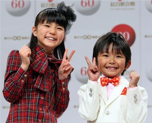 大橋のぞみと加藤清史郎がNHK紅白歌合戦出演時の画像