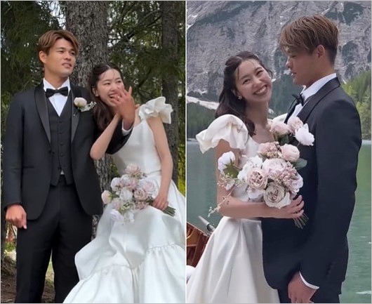 佐野海舟と結婚相手のモデル木下桜の2ショット