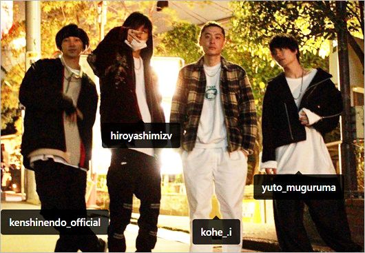 清水尋也・遠藤健慎・六車勇登・大西航平『6de74TYO（ろくでなし東京）』メンバー