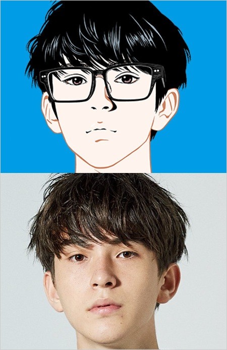 江口寿史がトレパクした元ネタ写真とメガネ男子イラスト(Zoffコラボキャンペーン)