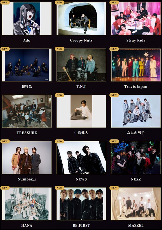 『発表！今年イチバン聴いた歌 年間ミュージックアワード2025』第1弾出演アーティスト