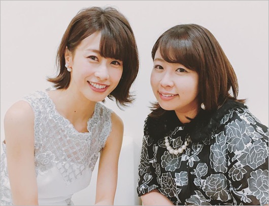 加藤綾子アナと餅田コシヒカリの2ショット