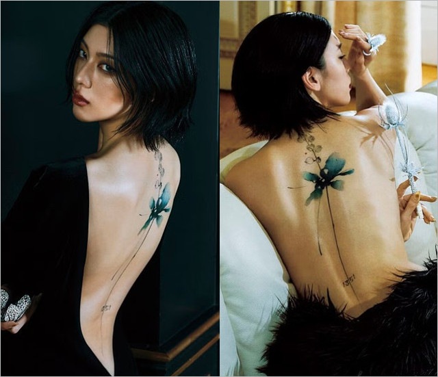 三吉彩花の背中のタトゥー