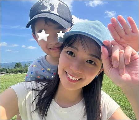 紀真耶アナと子供