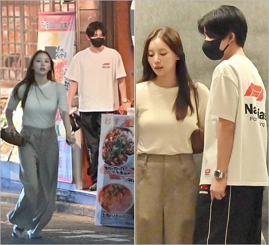 長尾謙杜と彼女・稲垣莉生の2ショット（フライデー撮影）