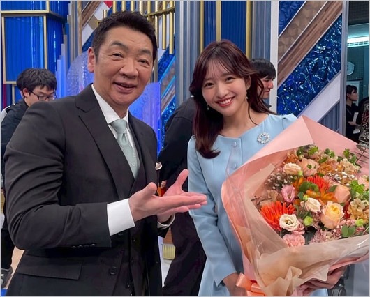 『Mr.サンデー』で共演の宮根誠司アナと藤本万梨乃アナ
