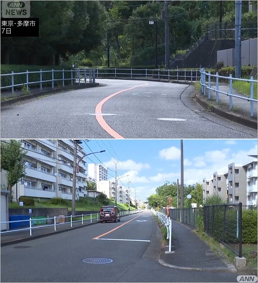 競泳日本代表・本多灯被告が事故を起こした現場(多摩市愛宕4丁目)
