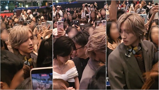 道枝駿佑と安斉星来が釜山国際映画祭でファンに囲まれたシーン