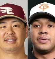 楽天・浅村栄斗選手と巨人・オコエ瑠偉選手